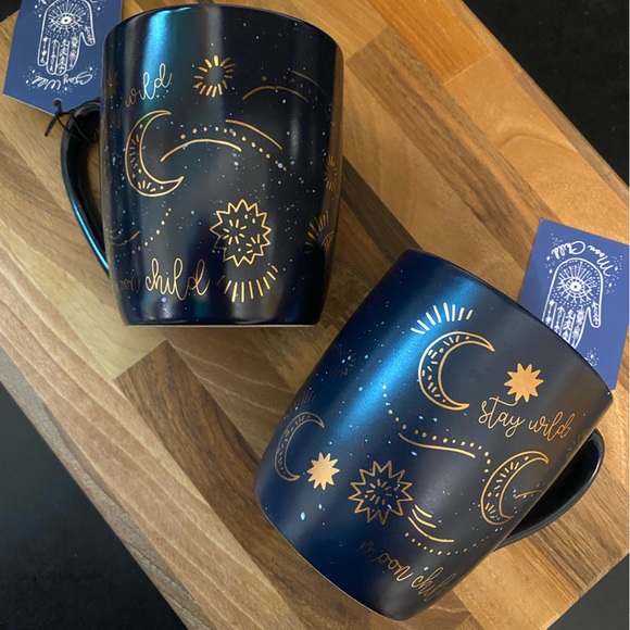 NEW “Stay Wild Moon Child” Navy & Gold Mug - Picture 2 of 7
